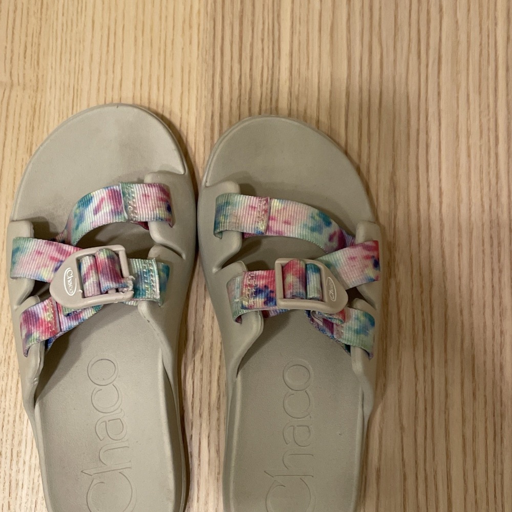 Chaco Kids Chillos Slides Sandals Light Tie Dye Adjustable JCH180343 Girls 3‎ - Picture 6 of 8